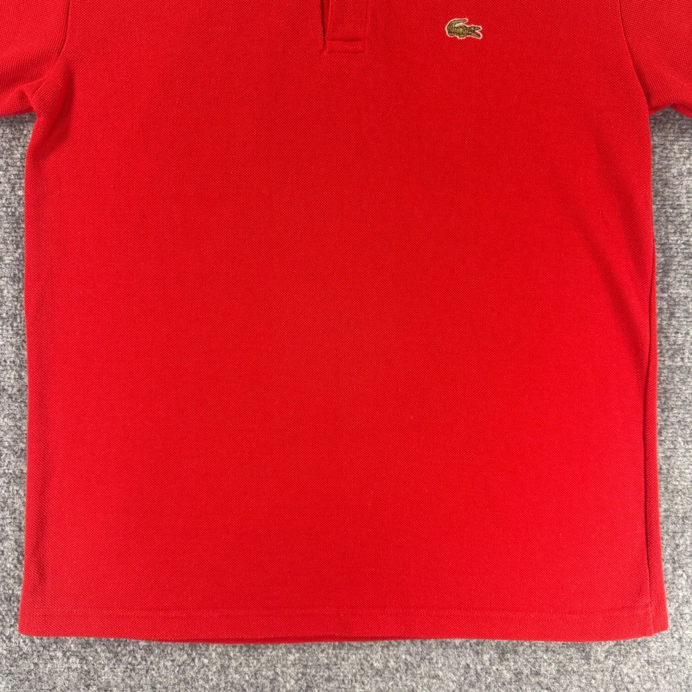Lacoste Chemise Vintage Polo Shirt Mens XL Red Cotton Pique Short Sleeve France - Picture 4 of 7